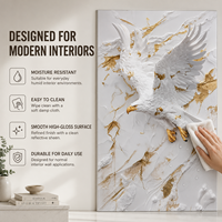 Panneau mural décoratif en PVC brillant MORLENX 3D Eagle UV pour la décoration murale intérieure de luxe