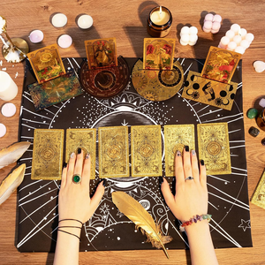 Ensemble de cartes de tarot, 80 cartes de tarot dorées, cartes de tarot imperméables en carton artisanal, adaptées aux débutants - Product Image 3