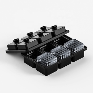 Moule à glaçons OEM ODM 6 cavités pour whisky, plateau à glaçons diamantés à six trous à congélation rapide - Product Image 5