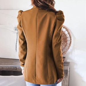 <span class=keywords><strong>Blazer</strong></span> Wanita Lengan Berlipit Kerah Lapel Cardigan Jaket Kantor Mantel Bisnis Pakaian Kerja <span class=keywords><strong>Blazer</strong></span> Kasual - Product Image 4