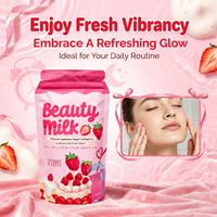 Boissons au collagène et au glutathion saveur fraise en sachet OEM ODM – Boisson soluble au collagène marin aromatisée à la fraise