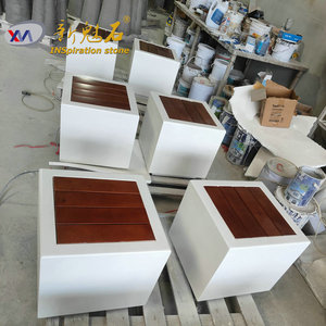 New <b>Stone</b> Building Materials Square Cement Bench XMS006 High Performance Concrete Outdoor Municipal <b>Landscape</b> Use - Product Image 3