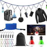 Sangle de rangement de Camping avec tente réglable de 16 pieds, lanière de Camping, corde à linge pour suspendre le matériel de Camping, accessoires de tente