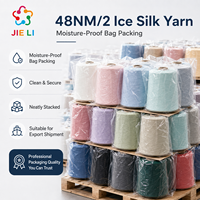 Fil à tricoter en soie glacée 48NM/2, 10% soie de mûrier, 90% pour teinture, écologique, frais, respirant, lisse, pour vêtements d'été et tricots