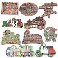 Aimant de réfrigérateur personnalisé en alliage de zinc, en métal, 2D/3D, gaufré, pour souvenir de voyage, plaque d'immatriculation, vente en gros d'usine