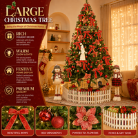 Lot de décorations de Noël pré-éclairées avec nœuds rouges pour hôtels, centres commerciaux et magasins – Vente en gros