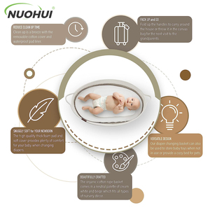 Panier à langer pliable en corde de coton Maydow, moderne et simple, avec poignée, pour nouveau-né, berceau Moïse, personnalisable, 76x40x13cm - Product Image 2