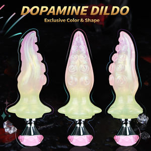 Dilatateur anal en forme de tentacule de pieuvre, en silicone liquide coloré, base incurvée, mince, portable - Product Image 5