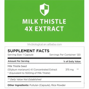 Cápsulas de Cardo Mariano OEM 1500mg, Extracto 4 Veces Concentrado, Suplemento para el Apoyo Hepático, Vegetariano - Product Image 2