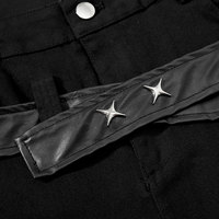 Pantalon décontracté micro-évasé pour homme, style hippie tendance et original, taille mi-haute, en cuir PU épais avec patchwork