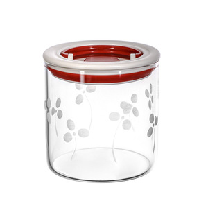 Sealed Jar Lucky Clover Glass Food Storage Container Airtight Cylinder With Plastic Lid Moisture Proof Insect Proof Freshness - Product Image 1