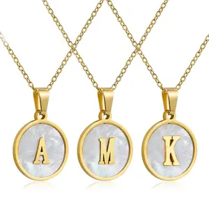 18k Gold Plated Initial Letter Necklace Old English Necklace Personalized Square A-Z Alphabet Necklace Stainless Steel Jewelry