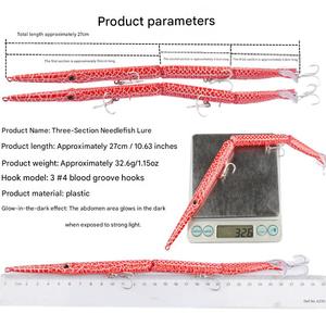 Señuelo de Pesca Artificial Biomimético de Tres Segmentos, 27 cm, 32.6 g, 6 Colores, Cebo Artificial Multisegmentado, Señuelo Duro - Product Image 5