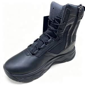 Bottes d'hiver imperméables pour hommes TSB78 en cuir noir avec dessus matelassé, semelle épaisse antidérapante, bottes chaudes pour la neige - Product Image 6