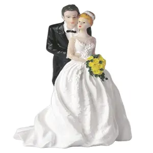 OEM di Buona Qualità di Plastica Cake Topper Coppia Figura Promozionale Sposa e Lo Sposo Figura