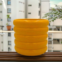 Petit pot de fleur rond en céramique boîte marron émaillée pour plantes de cactus fournitures de jardin pour usage intérieur ou extérieur