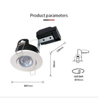 Nouveau Downlight encastré réglable résistant au feu en fer IP20, dimmable, sans cadre, pour plafond, avec ampoule GU10 LED, pour l'Europe
