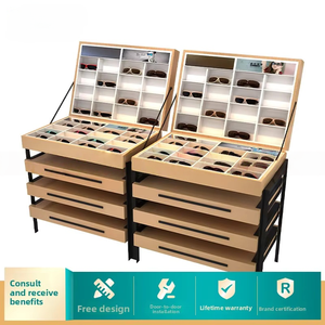 Exhibidor <span class=keywords><strong>de</strong></span> <span class=keywords><strong>Gafas</strong></span> y Lentes <span class=keywords><strong>de</strong></span> Sol <span class=keywords><strong>de</strong></span> Madera Sólida con 4 Estantes para Tiendas <span class=keywords><strong>de</strong></span> Marca - Product Image 4