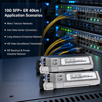 10G SFP+ 40KM 1310nm Transceiver Optik Mode Tunggal Konektor LC Modul Serat Hot Swap 10GBASE Ethernet untuk Uplink Switch Jaringan