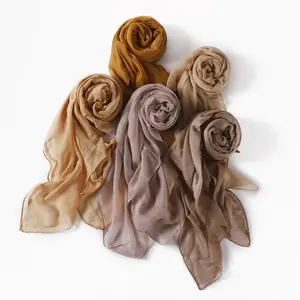 Hot Sale Cotton Viscose Soft Hijab Scarf Solid Color Muslim Long Shawls Wrap Malaysian Headscarf Pashmina Foulard Femme