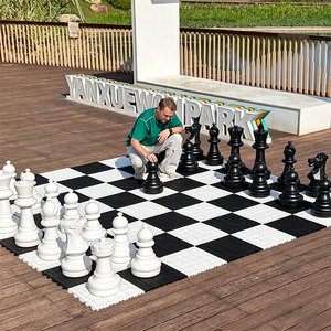 Set di <span class=keywords><strong>Scacchi</strong></span> Ecologico e Durevole da 64cm, Scacchiera Incastrabile in PP da 3,2m per Esterni, Giardino, Scuola, Parco, Eventi, <span class=keywords><strong>Scacchi</strong></span> da 25 Pollici - Product Image 3