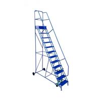 Plataforma de Trabajo Móvil de Acero Enrollable para Uso Industrial, Escalera Portátil de Aluminio para Almacén con Pasamanos.