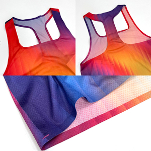 Gilets de sport sans manches personnalisés avec impression couleur, <span class=keywords><strong>en</strong></span> <span class=keywords><strong>maille</strong></span> polyester respirante, coupe ample, pour hommes - Product Image 4