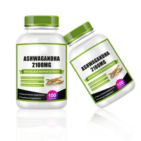 Complément alimentaire à base d'extrait d'ashwagandha biologique Ksm-66, en capsules, pour soulager le stress, marque privée OEM
