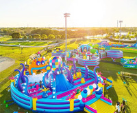 Terrain de jeux gonflable bon marché, parc d'attractions intérieur pour enfants avec toboggan pour parc d'attractions
