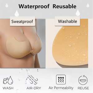 غطاء حلمة يسمح بالتهوية كوب كامل للصدر حمالة صدر لاصقة غير مرئية بقع ثدي قابلة لإعادة الاستخدام إكسسوارات رفع الثدي على شكل قلب - Product Image 6