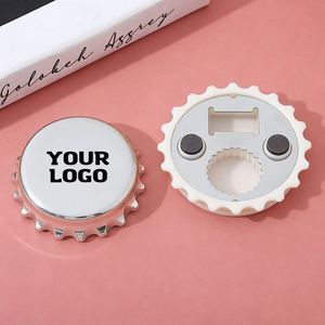 Décapsuleur magnétique 3D rond personnalisé pour réfrigérateur, multifonctionnel, en métal, à décorer sur une face, avec logo personnalisé, taille moyenne, tendance - Product Image 1