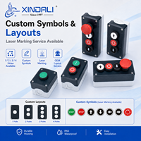 XINDALI XDL44 22mm Stasiun Kontrol Tombol Tekan 1-4 Lubang Kotak Saklar Start Stop Emergency Stop untuk Kontrol Mesin Industri