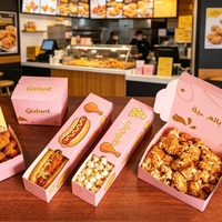 Boîte d'emballage en papier pour corn-dogs personnalisée, biodégradable, coulissante, pour sandwichs, petit-déjeuner, déjeuner, boutique