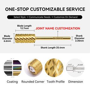 ChiYan foret à ongles professionnel forets à ongles en acier au tungstène grain moyen cristal grand foret à baril (rayon d'angle) - Product Image 2