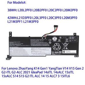 แบตเตอรี่แล็ปท็อป L20C2PF0 L20L2PF0 สำหรับ Lenovo ZhaoYang K14 Gen1 YangTian V14 <span class=keywords><strong>V15</strong></span> Gen 2 <span class=keywords><strong>G2</strong></span>-ITL <span class=keywords><strong>G2</strong></span>-ALC 2021 7.68V 38WH - Product Image 2