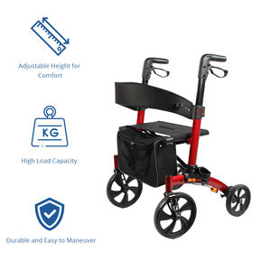 Déambulateur léger en aluminium Relaxsmith pour les utilisateurs à domicile, robuste, hauteur réglable, parfait pour une utilisation active en extérieur - Product Image 3