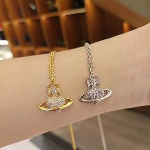 Conjunto de Joyería de Cobre y Bambú con Diamantes Estéreo de Saturno, Edición Limitada Día de San Valentín 2025, Estilo Reina Occidental, Amor Materno - Product Image 4