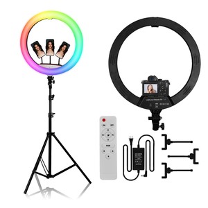 ไฟวงแหวน RGB ขนาด 18 นิ้ว ไฟ LED สำหรับเซลฟี่ ไลฟ์สด วิดีโอบล็อก ใช้ส่วนตัว พร้อมรีโมทคอนโทรล เปลี่ยนสีได้ - Product Image 5