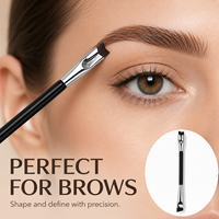 Pinceau de maquillage double embout 2-en-1, pinceau plat de précision en forme de V et angulaire
