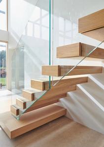 <span class=keywords><strong>Escalier</strong></span> droit <span class=keywords><strong>Escalier</strong></span> en porte-à-faux avec garde-corps en verre <span class=keywords><strong>Escalier</strong></span> flottant en bois massif - Product Image 4