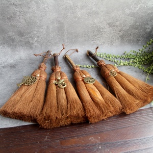 HZ Wicca – Sculpture en bois écologique pour ornements d'autel ou pendentif balai, éventail <span class=keywords><strong>de</strong></span> <span class=keywords><strong>sorcière</strong></span>, pendentif en forme <span class=keywords><strong>de</strong></span> palmier - Product Image 2