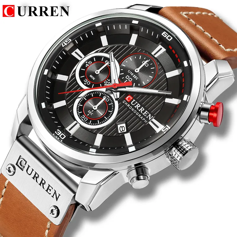 Curren Top Brand Man Watches with Chronograph Sport Waterproof Clock Fashion Luxury Men's Watch Analog Quartz