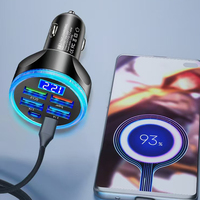 Chargeur de voiture USB-C multi-ports PD 30W à charge rapide avec affichage de la tension pour iPhone et Android – Tendance Dropshipping