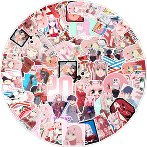 50ชิ้นที่รักใน franxx สติกเกอร์กราฟฟิตีสำหรับเด็กผู้ชายโทรศัพท์ตกแต่งรถน่ารักสาวญี่ปุ่นสติ๊กเกอร์สองชิ้น - Product Image 2