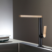 Keran Dapur Momali Rose Gold Matte Black Deck Mounted Classic dengan Spout yang Dapat Diputar 360 Derajat Keran Wastafel Dapur Keran Dapur