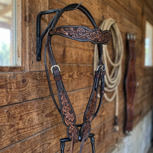 Elegante y de Calidad: Brida de Cuero Occidental para Caballo con Herrajes Florales, Tamaño Personalizado, Logotipo y Herrajes de Acero Inoxidable - Product Image 3