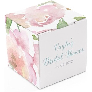 Customized printed square <b>small</b> <b>gift</b> <b>box</b> - initial of love wreath can be customized according to demand - Product Image 5