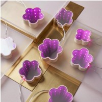 N-CONCEPT 1.8m Lampu Hias LED Plastik Cermin Bunga Multi-Style Warna Putih Hangat Lembut Bertenaga Baterai IP20 untuk Dalam Ruangan