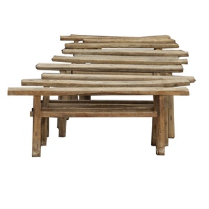 Trung Quốc Cổ Khai Hoang Cũ Bằng Gỗ Mộc Mạc Farmhouse Dài Băng Ghế Dự Bị Phân - Product Image 1