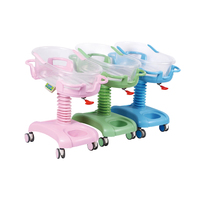 XINDA Berceau d'hôpital ABS pour bébé, lit de nouveau-né avec étagère de rangement transparente et cadre de chariot mobile 780x530x880mm